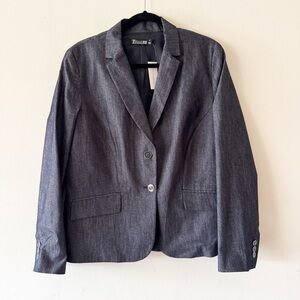 7th Avenue Design Studio Women's Denim Gray Blazer Jacket Size 16
